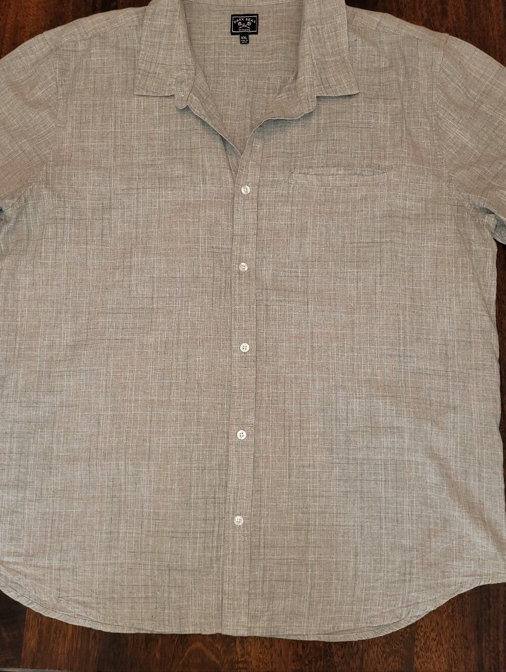 Dark Seas Casual Button-Down Men’s Shirt - Light Gray Plaid,SZ XXL, Short Sleeve